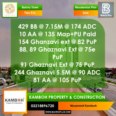 5 Marla Residential Plot for Sale in Sector F - Tipu Sultan Ext. -  Bahria Town, Lahore - (BP-372155)