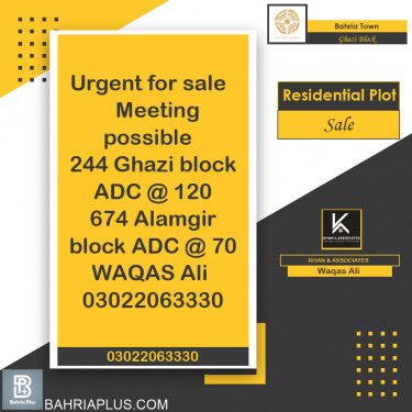 10 Marla Residential Plot for Sale in Sector F - Ghazi Block -  Bahria Town, Lahore - (BP-372622)