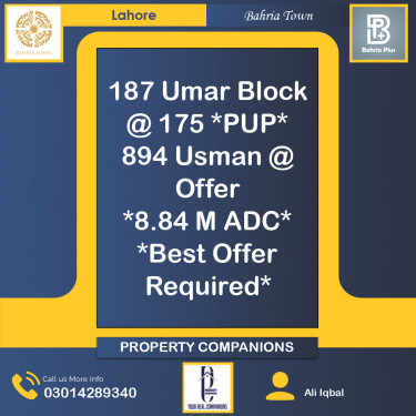 Residential Plot for Sale in Bahria Town, Lahore - (BP-372650)