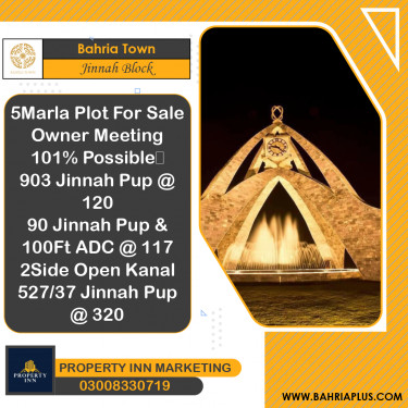 5 Marla Residential Plot for Sale in Sector E - Jinnah Block -  Bahria Town, Lahore - (BP-372656)