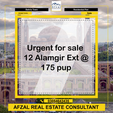 Residential Plot for Sale in Alamgir Commercial -  Bahria Town, Lahore - (BP-372685)