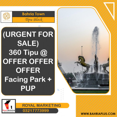 20 Marla Residential Plot for Sale in Sector F - Tipu Sultan Block -  Bahria Town, Lahore - (BP-372718)