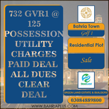 10 Marla Residential Plot for Sale in Golf Phase 1 -  Bahria Town, Lahore - (BP-372976)