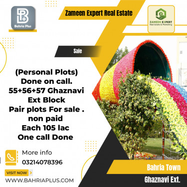 10 Marla Residential Plot for Sale in Sector F - Ghaznavi Ext. Block -  Bahria Town, Lahore - (BP-373020)