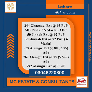 Residential Plot for Sale in Bahria Town, Lahore - (BP-373107)