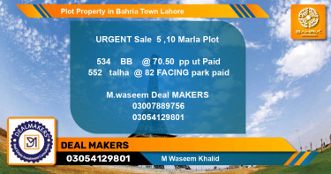 Residential Plot for Sale in Bahria Town, Lahore - (BP-37321)
