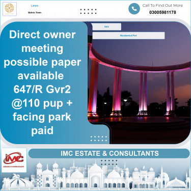 Residential Plot for Sale in Bahria Town, Lahore - (BP-373234)
