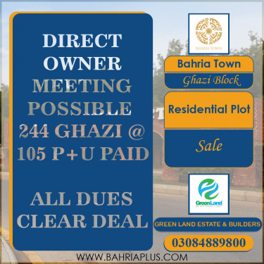 10 Marla Residential Plot for Sale in Sector F - Ghazi Block -  Bahria Town, Lahore - (BP-373257)