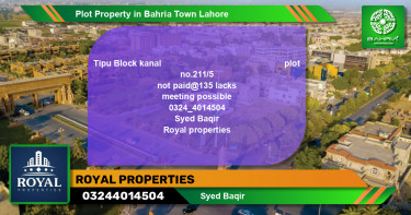 Residential Plot for Sale in Bahria Town, Lahore - (BP-37326)