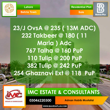 Residential Plot for Sale in Bahria Town, Lahore - (BP-373264)
