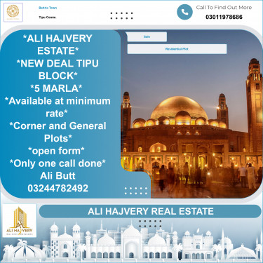 5 Marla Residential Plot for Sale in Sector F - Tipu Commercial -  Bahria Town, Lahore - (BP-373344)