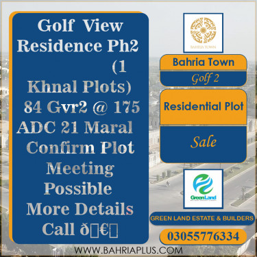1 Kanal Residential Plot for Sale in Golf Phase 2 -  Bahria Town, Lahore - (BP-373521)