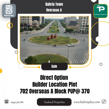 1 Marla Residential Plot for Sale in Overseas A -  Bahria Town, Lahore - (BP-374161)