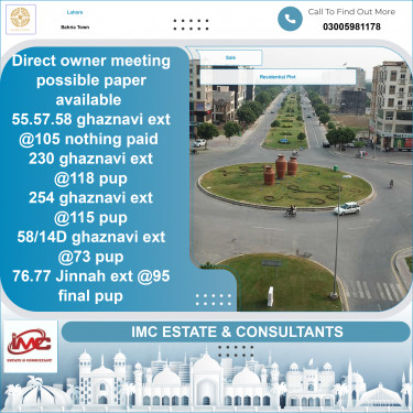 Residential Plot for Sale in Bahria Town, Lahore - (BP-374235)