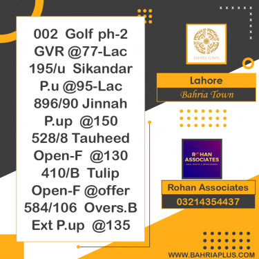 Residential Plot for Sale in Bahria Town, Lahore - (BP-374348)