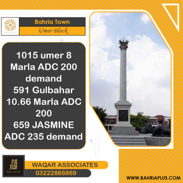 8 Marla Residential Plot for Sale in Sector B - Umer Block -  Bahria Town, Lahore - (BP-374354)