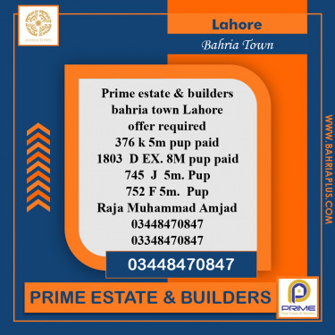 10 Marla Residential Plot for Sale in Bahria Town, Lahore - (BP-374398)