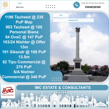 Residential Plot for Sale in Bahria Town, Lahore - (BP-374411)