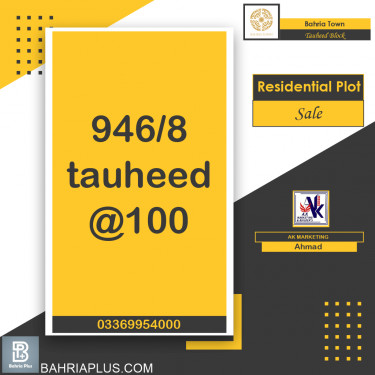 10 Marla Residential Plot for Sale in Sector F - Tauheed Block -  Bahria Town, Lahore - (BP-374599)