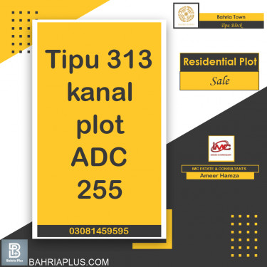 1 Kanal Residential Plot for Sale in Sector F - Tipu Sultan Block -  Bahria Town, Lahore - (BP-374784)