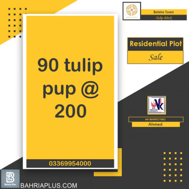 10 Marla Residential Plot for Sale in Sector C - Tulip Block -  Bahria Town, Lahore - (BP-374802)