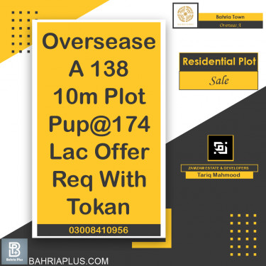 10 Marla Residential Plot for Sale in Overseas A -  Bahria Town, Lahore - (BP-375014)