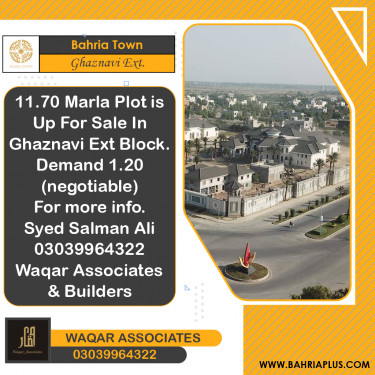 11.7 Marla Residential Plot for Sale in Sector F - Ghaznavi Ext. Block -  Bahria Town, Lahore - (BP-375161)