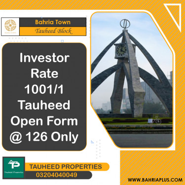 10 Marla Residential Plot for Sale in Sector F - Tauheed Block -  Bahria Town, Lahore - (BP-375254)