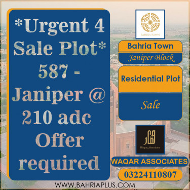 10 Marla Residential Plot for Sale in Sector C - Janiper Block -  Bahria Town, Lahore - (BP-375397)