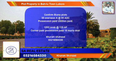 Residential Plot for Sale in Bahria Town, Lahore - (BP-38075)