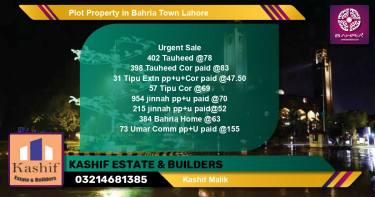 Residential Plot for Sale in Bahria Town, Lahore - (BP-38082)