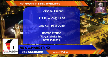 Residential Plot for Sale in Bahria Town, Lahore - (BP-38533)