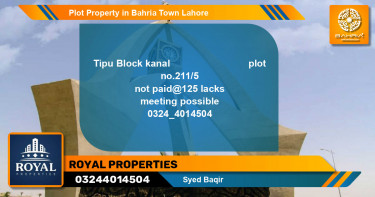 Residential Plot for Sale in Bahria Town, Lahore - (BP-38586)