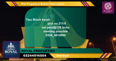 Residential Plot for Sale in Bahria Town, Lahore - (BP-38589)