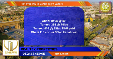 Residential Plot for Sale in Bahria Town, Lahore - (BP-38593)