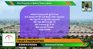 Residential Plot for Sale in Bahria Town, Lahore - (BP-38613)