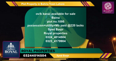 Residential Plot for Sale in Bahria Town, Lahore - (BP-38639)