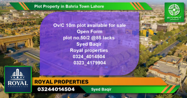 Residential Plot for Sale in Bahria Town, Lahore - (BP-38652)