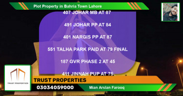 Residential Plot for Sale in Bahria Town, Lahore - (BP-38669)
