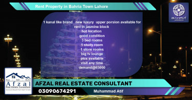Residential Property for Rent in Bahria Town, Lahore - (BP-38692)