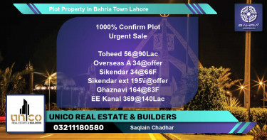 Residential Plot for Sale in Bahria Town, Lahore - (BP-38696)