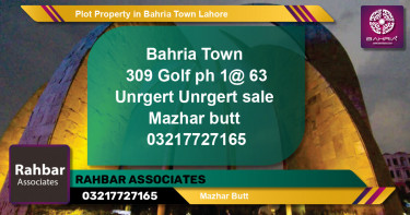 Residential Plot for Sale in Bahria Town, Lahore - (BP-38706)