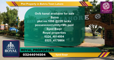 Residential Plot for Sale in Bahria Town, Lahore - (BP-38708)