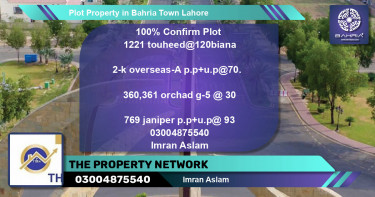 Residential Plot for Sale in Bahria Town, Lahore - (BP-38786)