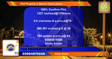 Residential Plot for Sale in Bahria Town, Lahore - (BP-38787)