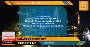 Residential Plot for Sale in Bahria Town, Lahore - (BP-38800)