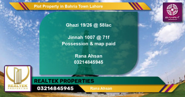 Residential Plot for Sale in Bahria Town, Lahore - (BP-38846)
