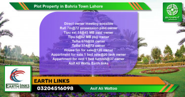 Residential Plot for Sale in Bahria Town, Lahore - (BP-38871)