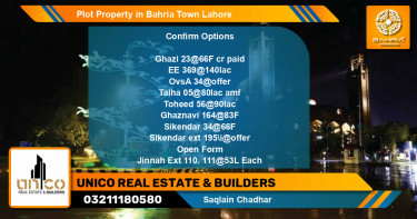 Residential Plot for Sale in Bahria Town, Lahore - (BP-38923)