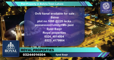 Residential Plot for Sale in Bahria Town, Lahore - (BP-38940)